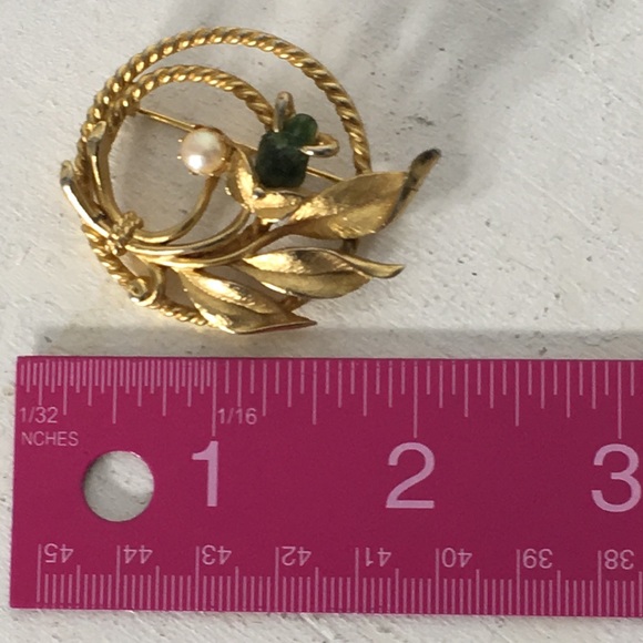 Vintage 1966 Sarah Coventry "Jade Garden" Pearl Brooch/Pin - Picture 9 of 9